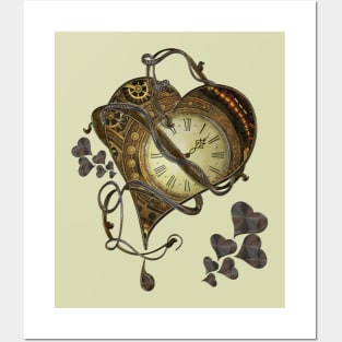 Wonderful elegant steampunk heart, beautiful clockwork Posters and Art